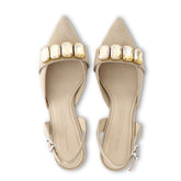 Kennel & Schmenger Classic Slingback Heels Beige With Rhinestones 91-77660-405 001 izzi-of-baslow