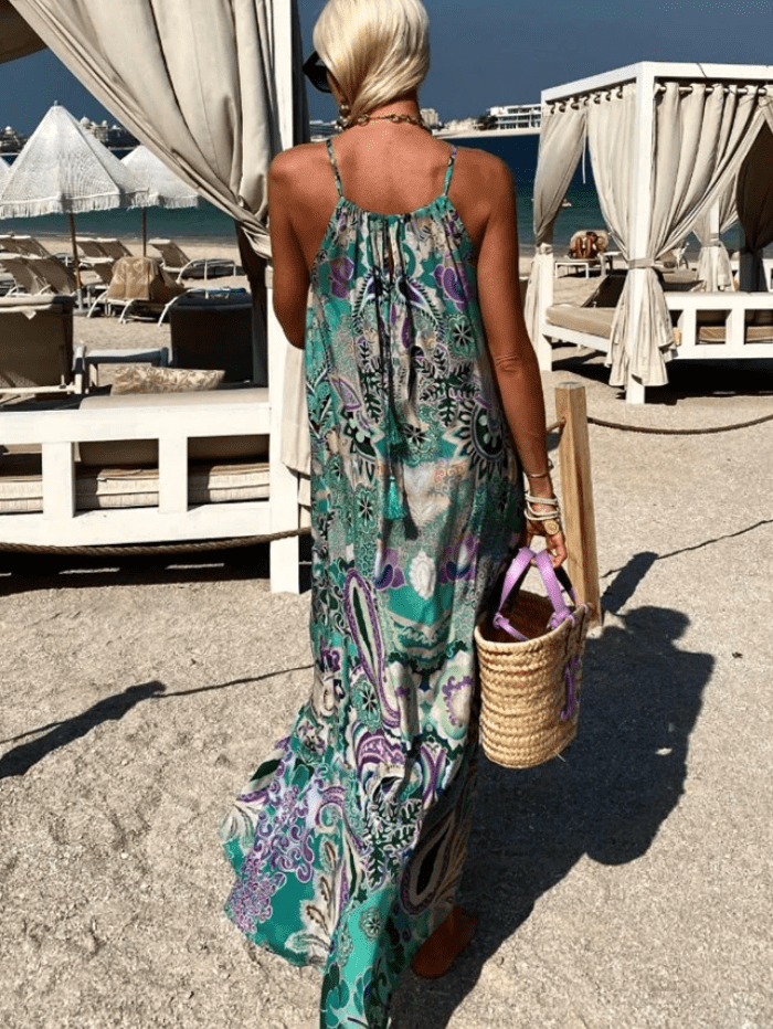 Lindsey-Brown-Bali-Aqua-Print-MIdi-Maxi-Kaftan-izzi-of-baslow