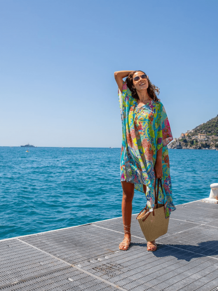 Lindsey-Brown-Dominica-Yellow-And-Turquoise-Print-Kaftan-With-Crystals-izzi-of-baslow