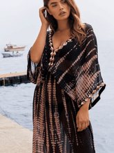 Lindsey Brown Resortwear Beachwear One Size Lindsey Brown HAVANA Tie Dye Silk Maxi Dress In Black Rose izzi-of-baslow