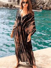 Lindsey Brown Resortwear Beachwear One Size Lindsey Brown HAVANA Tie Dye Silk Maxi Dress In Black Rose izzi-of-baslow