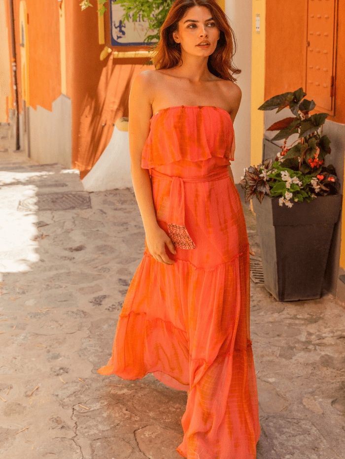 Lindsey Brown Women's MYKONOS Silk Chiffon Multi Way Maxi Dress In Cor Izzi of Baslow Lindsey Brown Women's MYKONOS Silk Chiffon Multi Way Maxi Dress In Cor Izzi of Baslow
