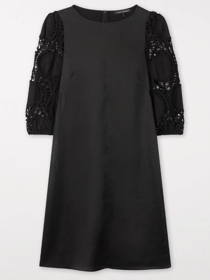 Luisa Cerano Dresses Luisa Cerano Black Dress With Crochet Details 798504 3500 izzi-of-baslow