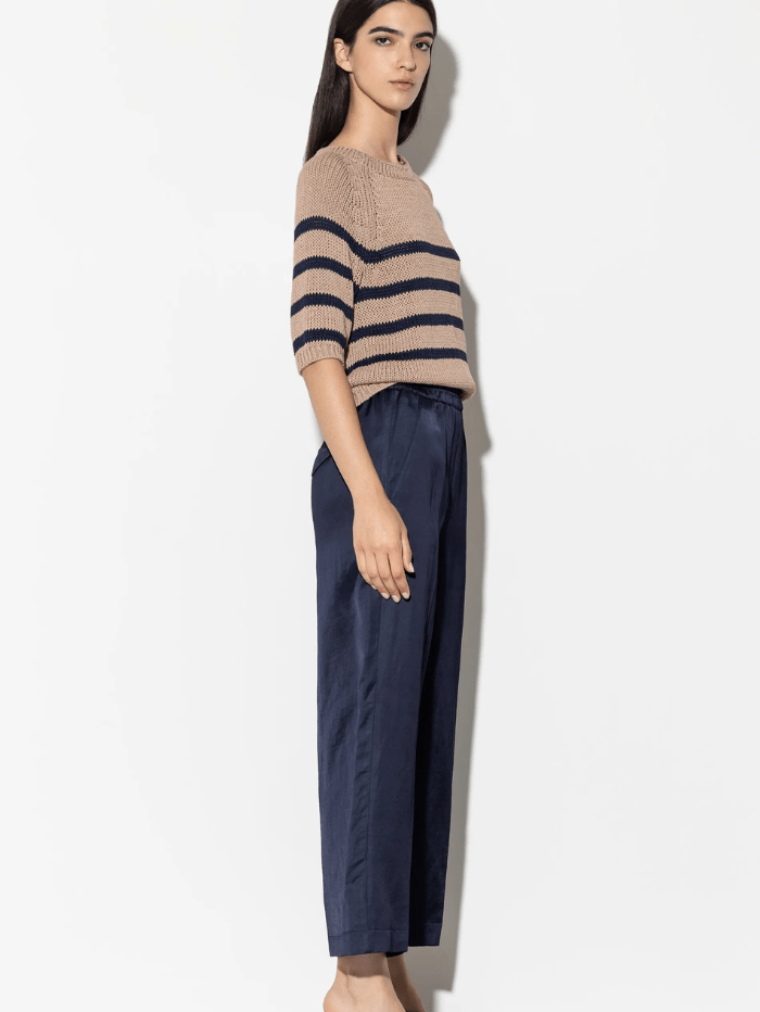 Luisa Cerano Knitwear Luisa Cerano Wide Leg Linen Blend Trousers In Navy 698524 3596 Col 0292 izzi-of-baslow