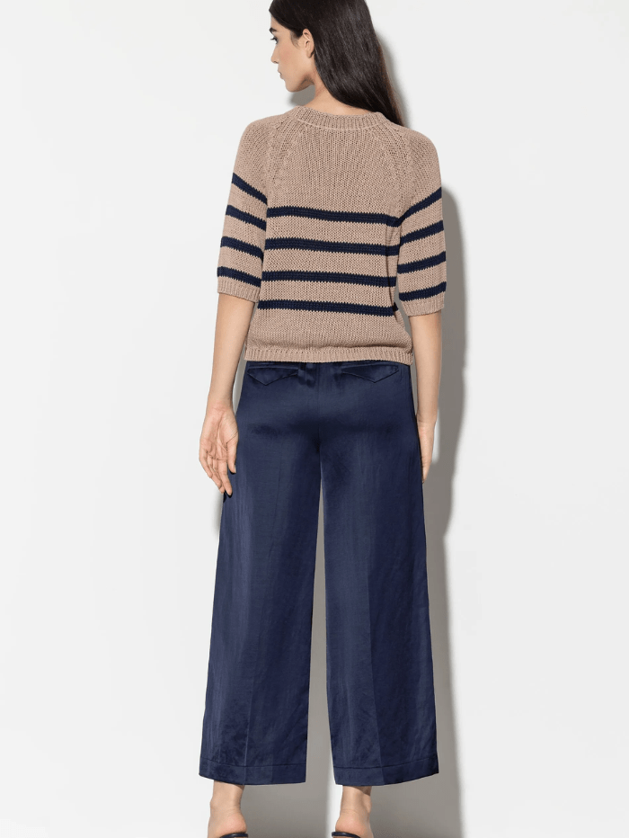 Luisa Cerano Knitwear Luisa Cerano Wide Leg Linen Blend Trousers In Navy 698524 3596 Col 0292 izzi-of-baslow