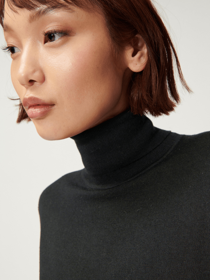 Luisa Cerano Knitwear Luisa Cerano Wool Blend Turtleneck Jumper In Dark Grey 188340 5903 Col 0190 izzi-of-baslow