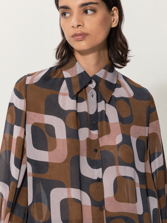 Luisa Cerano Tops Luisa Cerano Mid Century Print Blouse 288383 3573 Col 014 izzi-of-baslow