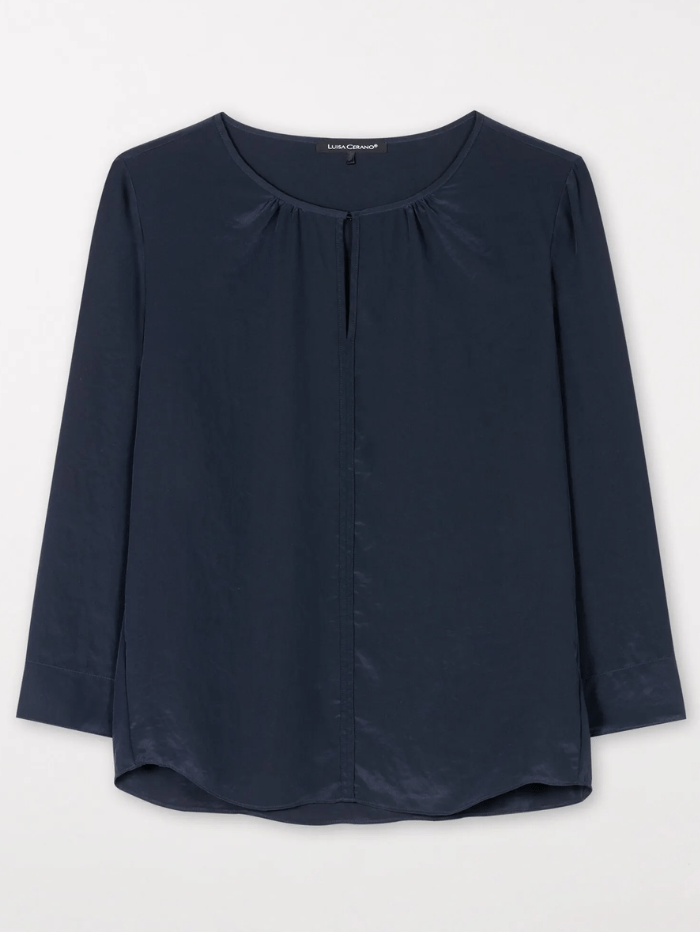 Luisa-Cerano-Navy-Flowing-Blouse-Shirt-297504 3597 Col 0292 izzi-of-baslow