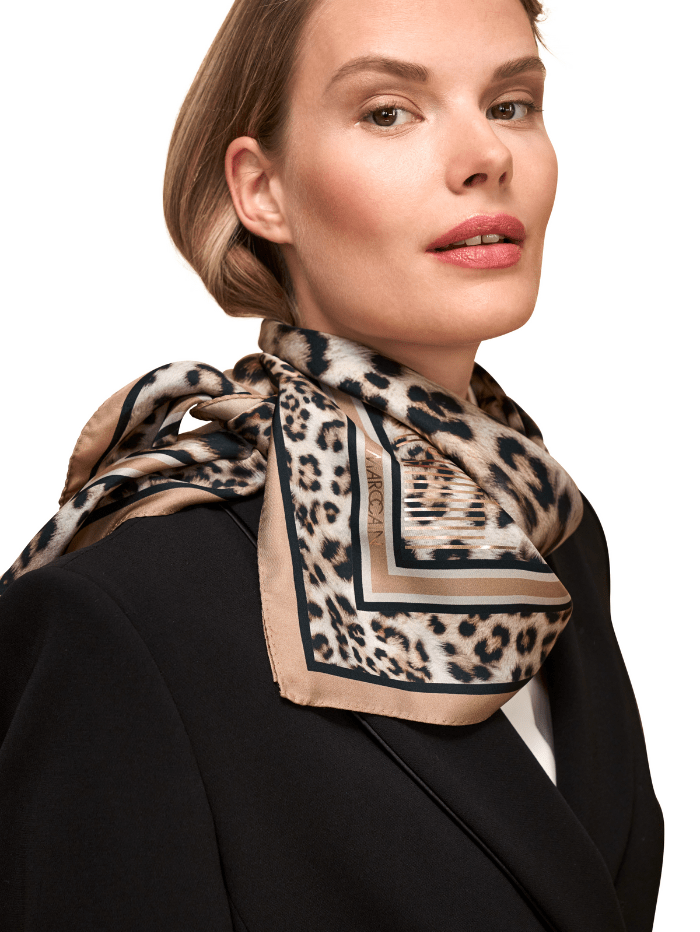 Marc-Cain-Signature-Animal-Print-Silk-Scarf 5J B1.04 Z02 Col 617 izzi-of-baslow