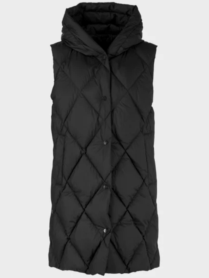 Marc-Cain-Additions-Black-Hooded-Quilted-Gilet VA 37.02 W72 COL 900 izzi-of-baslow