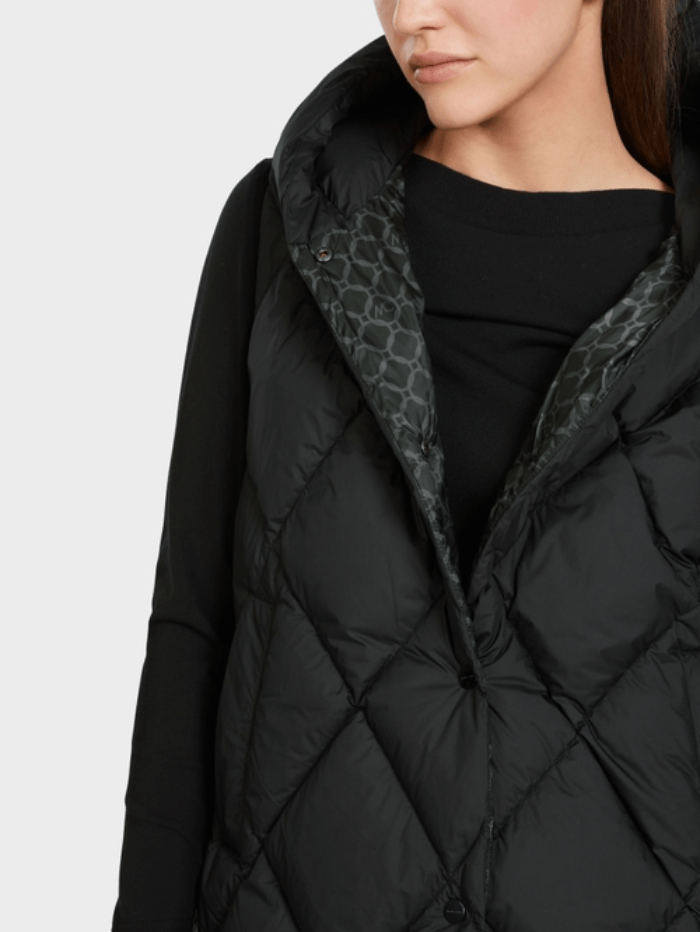 Marc-Cain-Additions-Black-Hooded-Quilted-Gilet VA 37.02 W72 COL 900 izzi-of-baslow
