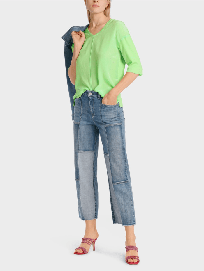 Marc Cain Additions Tops Marc Cain Additions Casual Blouse Shirt In Apple Green WA 55.01 J29 COL 531 izzi-of-baslow