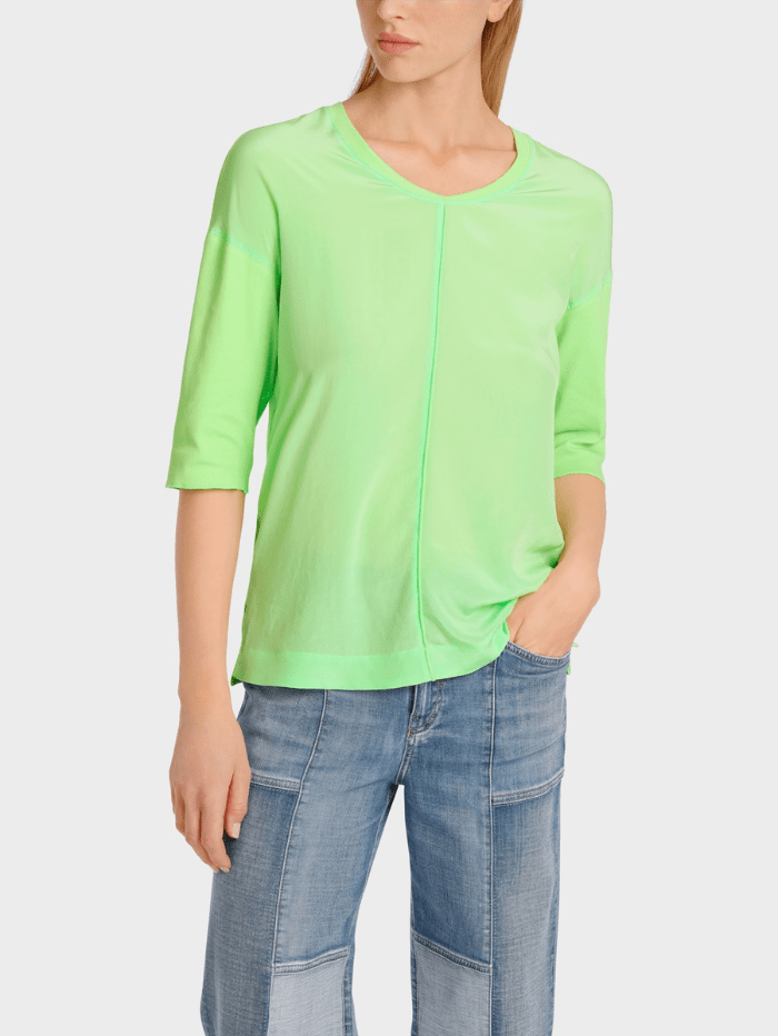 Marc Cain Additions Tops Marc Cain Additions Casual Blouse Shirt In Apple Green WA 55.01 J29 COL 531 izzi-of-baslow