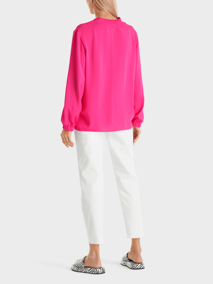 Marc-Cain-Additions-Pink-V-Neck-Blouse WA 51.03 W39 COL 245 izzi-of-baslow