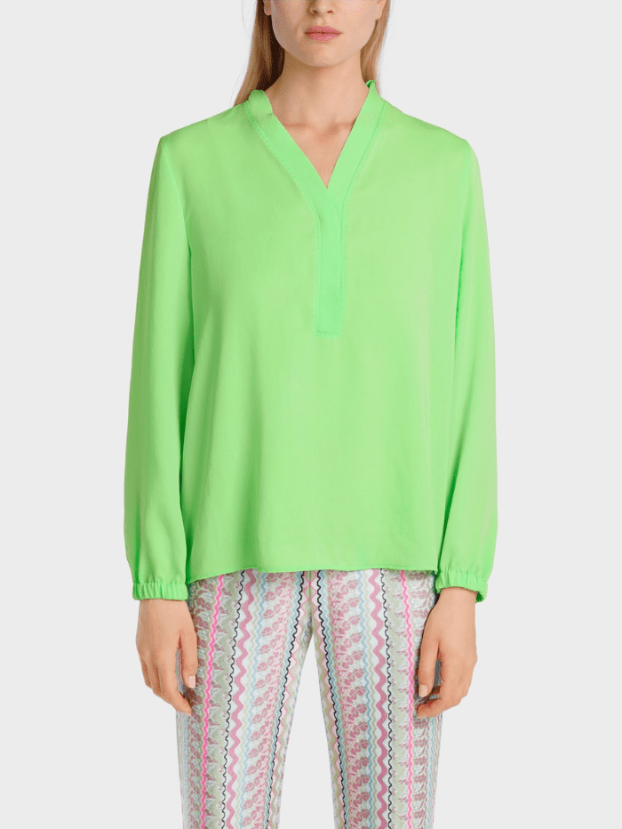 Marc-Cain-Additions-Blouse-With-V-Neck-In-Apple-Green-WA 51.03 W39-COL-531-izzi-of-baslow