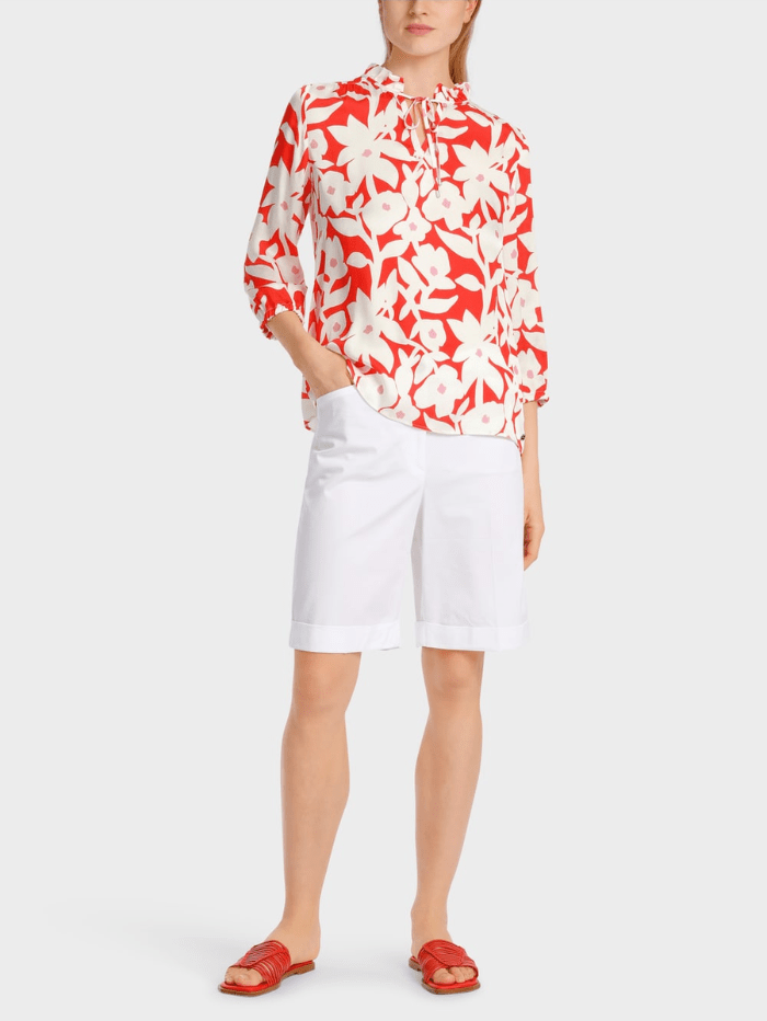 Marc Cain Additions Tops Marc Cain Additions Viscose Blouse With Print WA 51.09 W18 COL 223 izzi-of-baslow