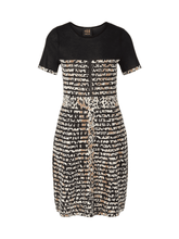 Marc-Cain-Black-And-Animal-Print-Mini-Shift-Dress 5J 21.02M05 izzi-of-baslow