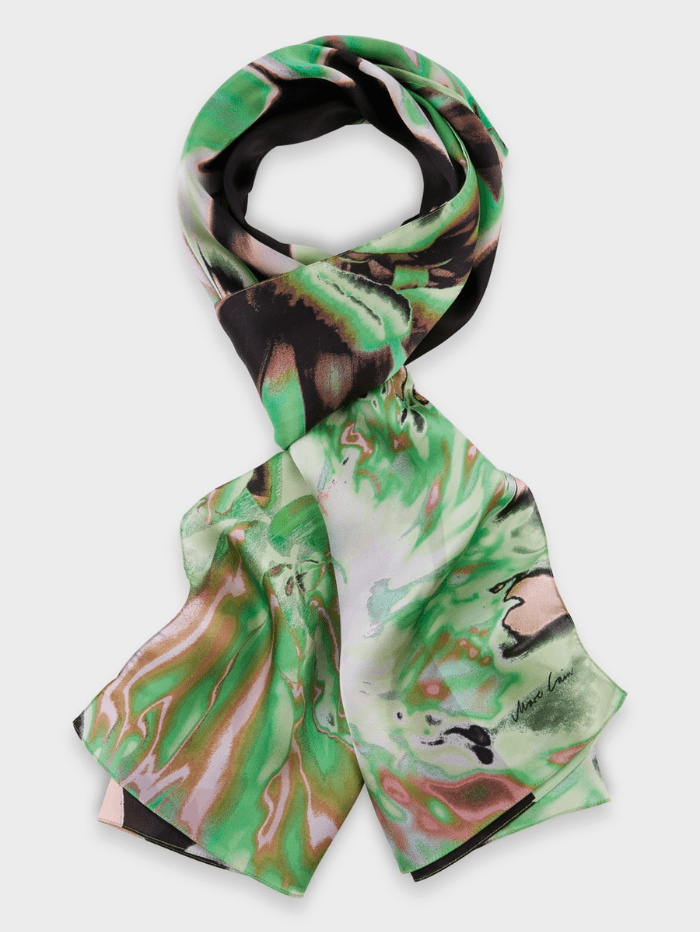 Marc-Cain-Collections-Black-Patterned-Silk-Scarf VC B4.15 Z19 COL 900 izzi-of-baslow