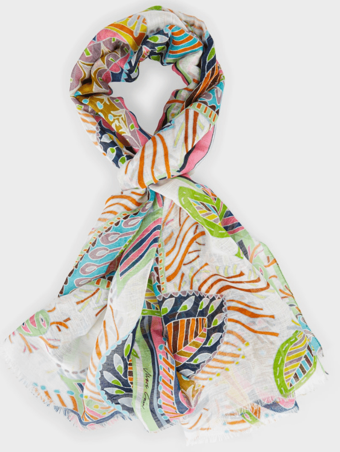 Marc-Cain-Collections-Scarf-With-Leaf-Motif-WC B4.07 Z33 COL 100 izzi-of-baslow