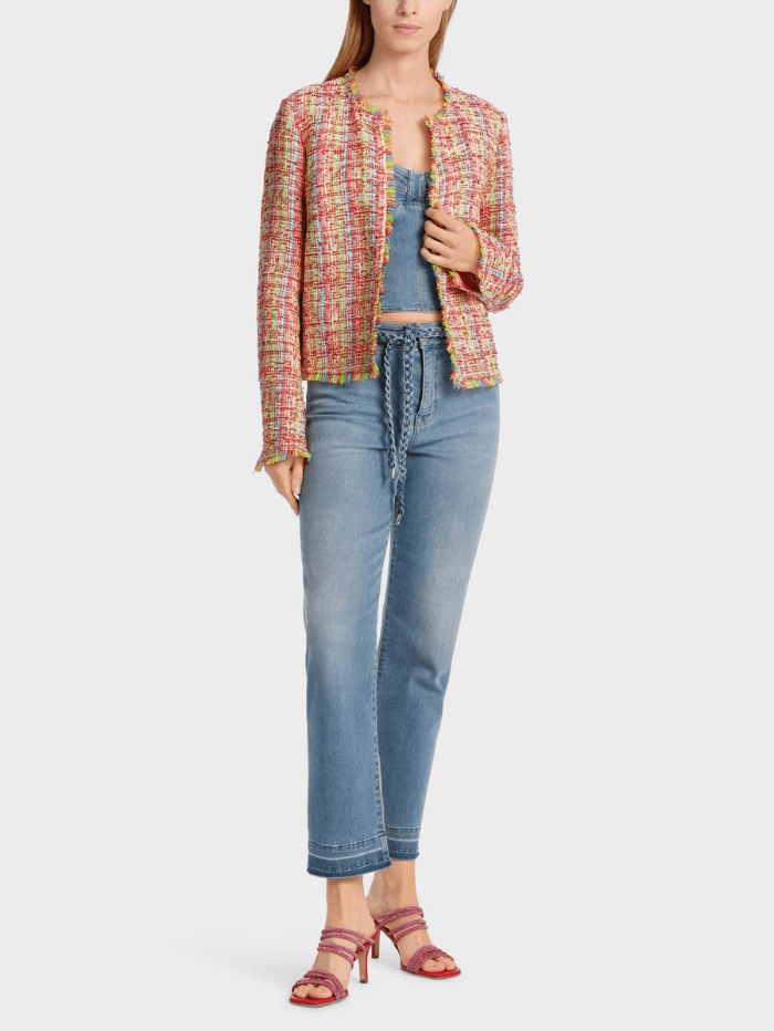 Marc-Cain-Collections-Bouclé-Jacket-In-Multicoloured-Check WC 31.21 W57 COL 531 izzi-of-baslow