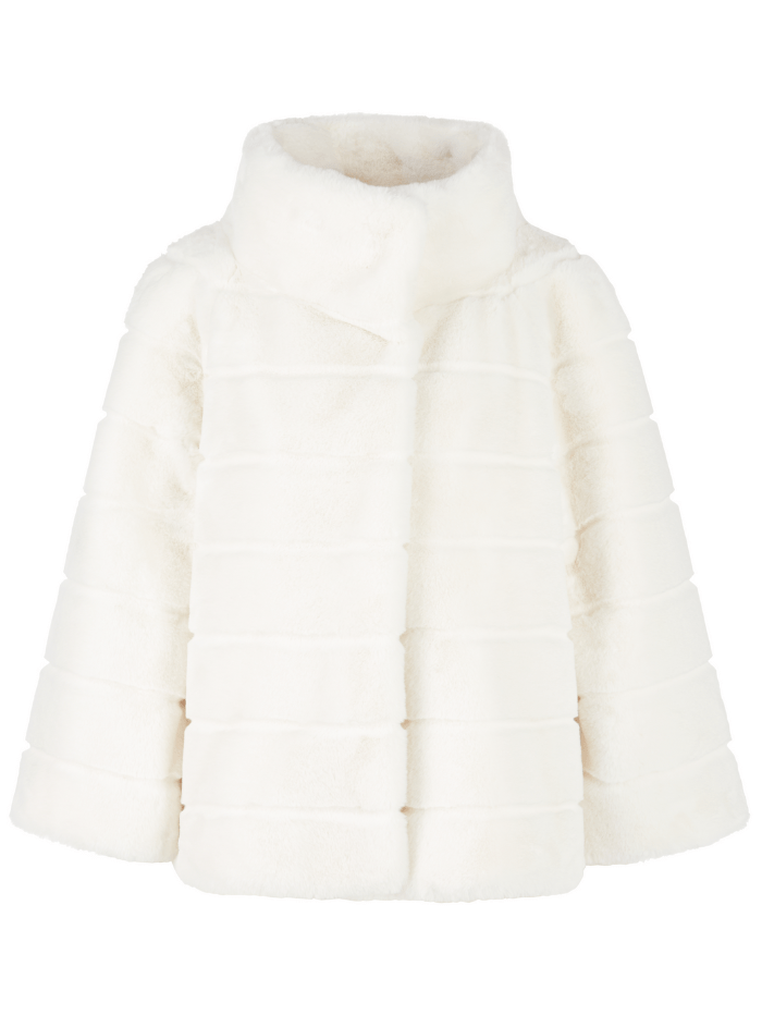 Marc-Cain-Collections-Short-Faux-Fur-Coat-In-White VC 12.10 W65 COL 100 izzi-of-baslow