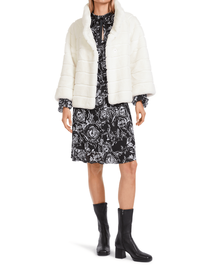 Marc-Cain-Collections-Short-Faux-Fur-Coat-In-White VC 12.10 W65 COL 100 izzi-of-baslow