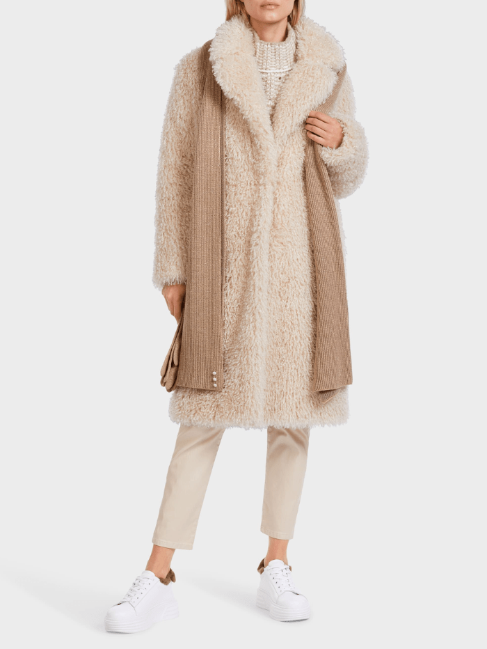 Marc Cain Collections Fun Fur Coat In Soft Blossom VC 11.25 W68 COL 157 izzi-of-baslow