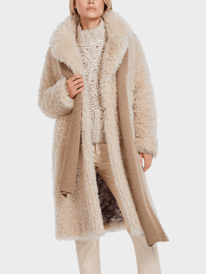 Marc Cain Collections Fun Fur Coat In Soft Blossom VC 11.25 W68 COL 157 izzi-of-baslow