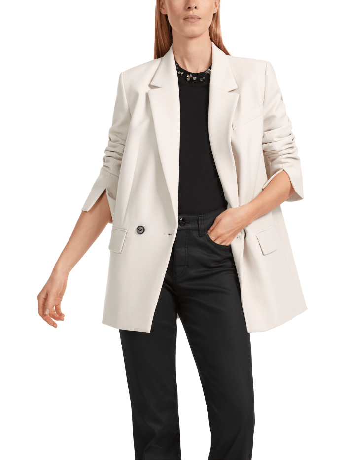 Marc Cain Collections Classic Double Breasted Blazer In Smoke VC 34.16 W22 COL 182 izzi-of-baslow