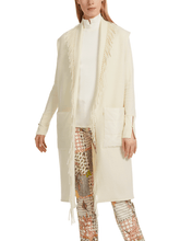 Marc-Cain-Collections-Long-Cream-Fringed-Waistcoat VC 37.03 W67 COL 116 izzi-of-baslow