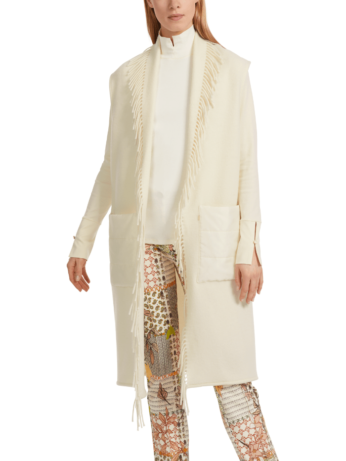 Marc-Cain-Collections-Long-Cream-Fringed-Waistcoat VC 37.03 W67 COL 116 izzi-of-baslow