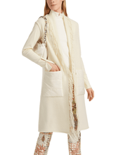 Marc Cain Collections Coats and Jackets Marc Cain Collections Long Cream Fringed Waistcoat VC 37.03 W67 COL 116 izzi-of-baslow