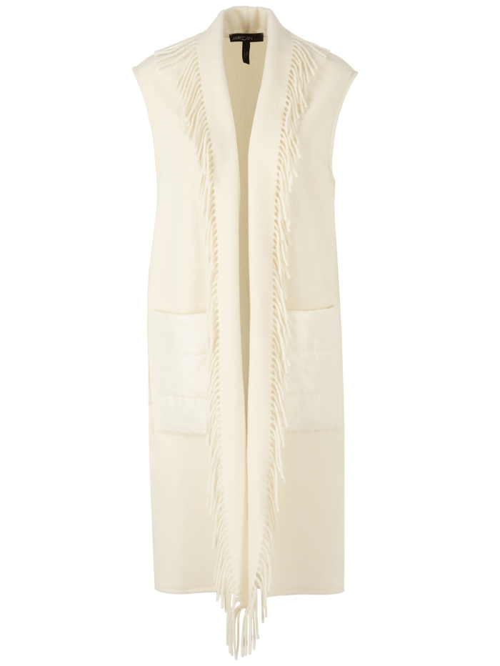 Marc-Cain-Collections-Long-Cream-Fringed-Waistcoat VC 37.03 W67 COL 116 izzi-of-baslow