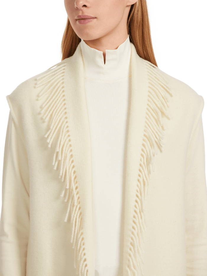 Marc-Cain-Collections-Long-Cream-Fringed-Waistcoat VC 37.03 W67 COL 116 izzi-of-baslow