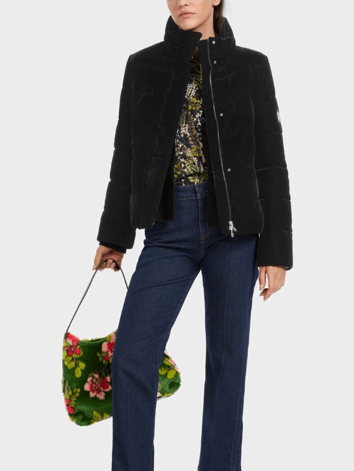 Marc-Cain-Collections-Black-Quilted-Down-Jacket-In-Soft-Velvet VC 12.07 W86 COL 900 izzi-of-baslow