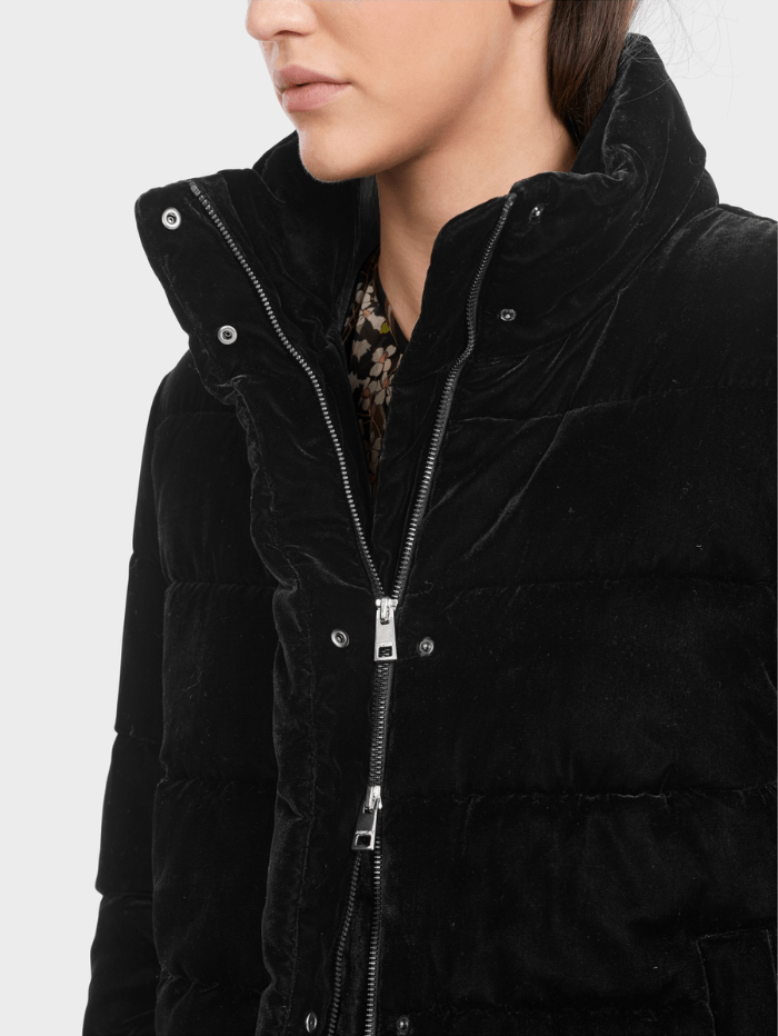 Marc-Cain-Collections-Black-Quilted-Down-Jacket-In-Soft-Velvet VC 12.07 W86 COL 900 izzi-of-baslow