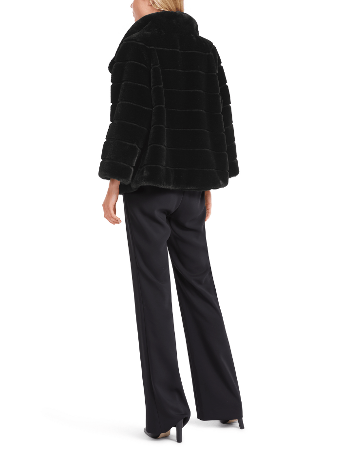 Marc-Cain-Collections-Short-Faux-Fur-Coat-In-Black VC 12.10 W65 COL 900 izzi-of-baslow