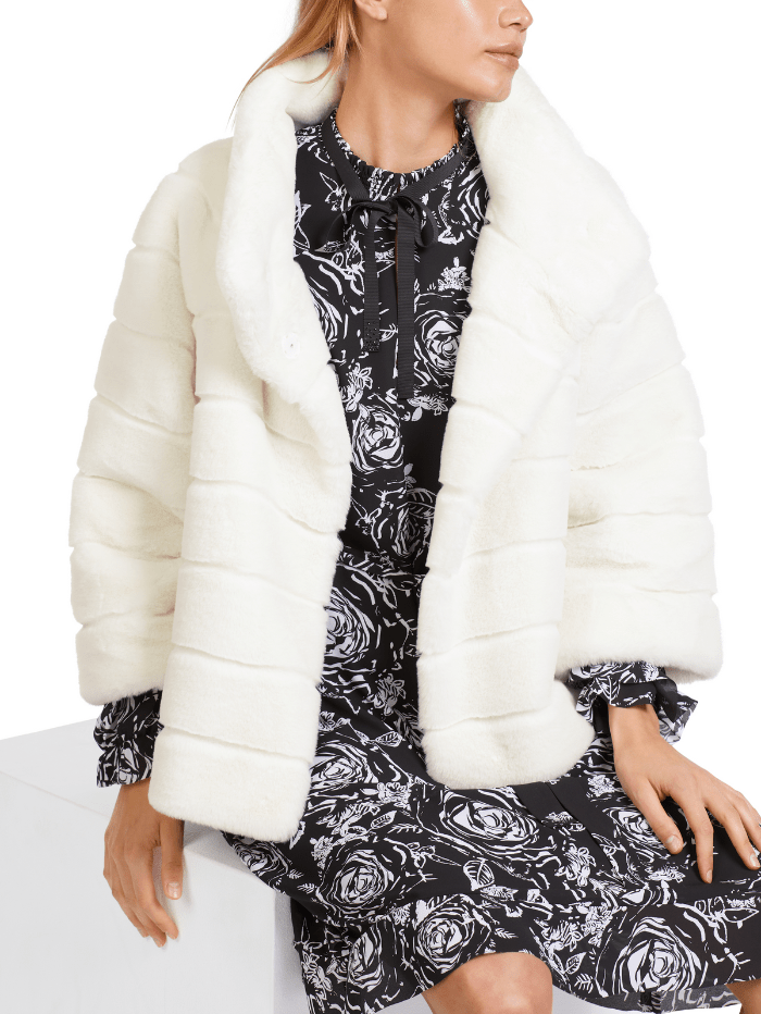 Marc-Cain-Collections-Short-Faux-Fur-Coat-In-White VC 12.10 W65 COL 100 izzi-of-baslow