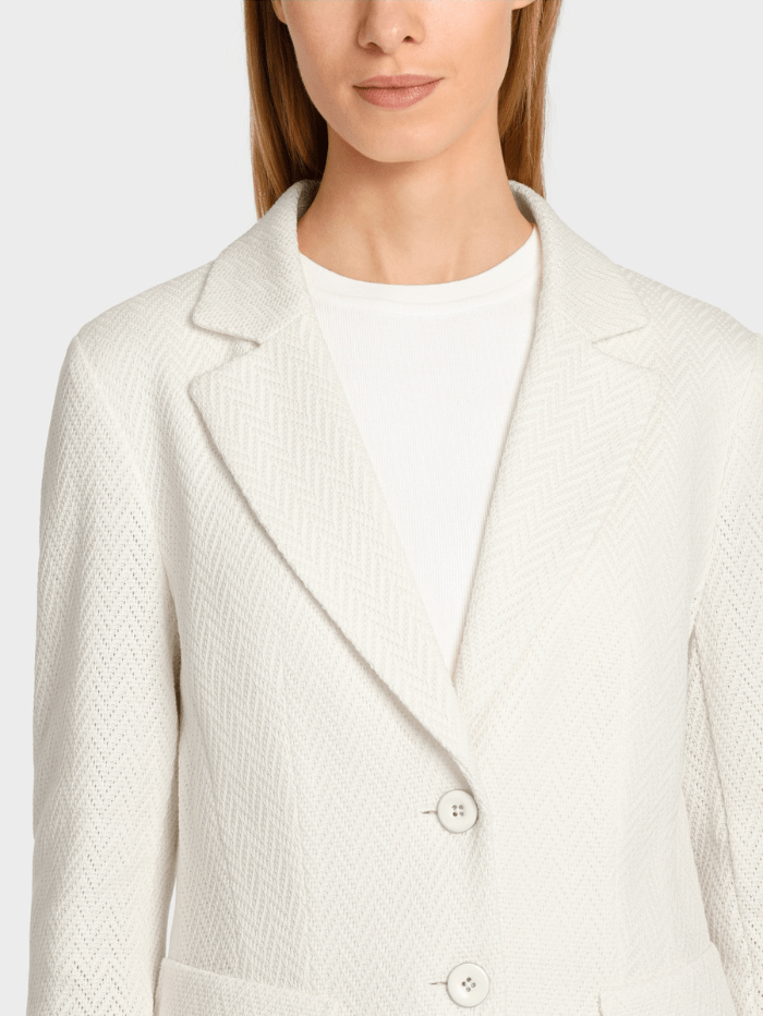 Marc-Cain-Collections-Slim-Fit-Knitted-Blazer-In-Off-White WC 34.11 J43 COL 110 izzi-of-baslow