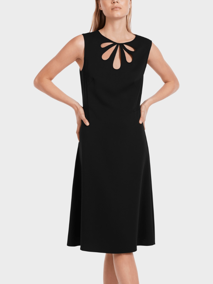 Marc-Cain-Collections-Black-Tailored-Dress-With-Cut-Out VC 21.38 W16 COL 900 izzi-of-baslow