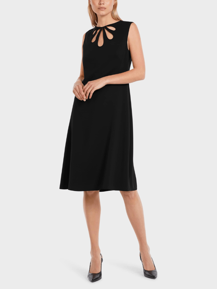 Marc-Cain-Collections-Black-Tailored-Dress-With-Cut-Out VC 21.38 W16 COL 900 izzi-of-baslow