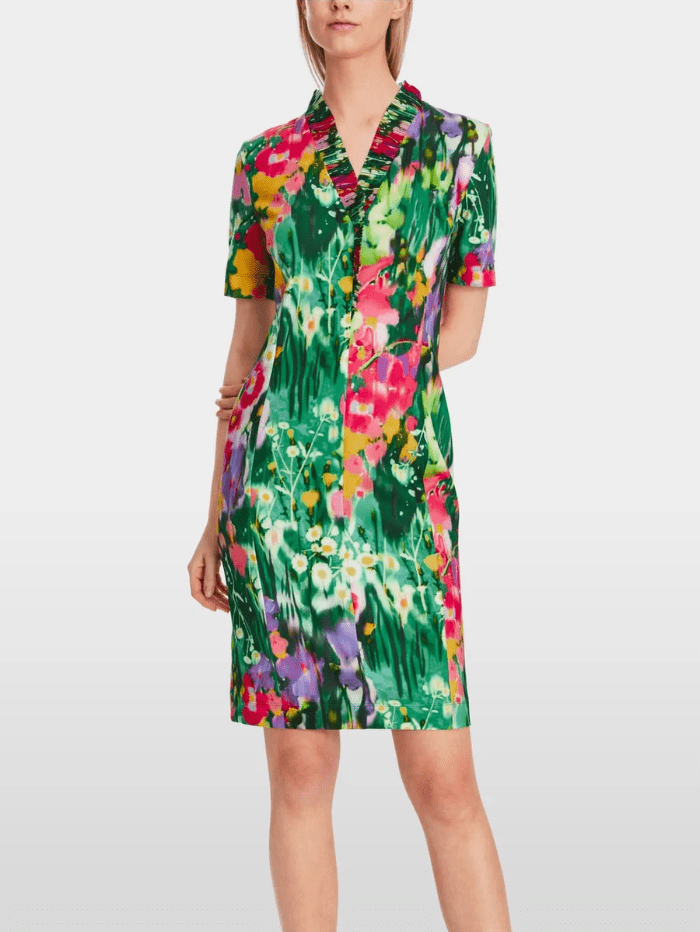 Marc Cain Collections Dresses Marc Cain Collections Dress With Pleated Bodice XC 21.09 J02 COL 558 izzi-of-baslow