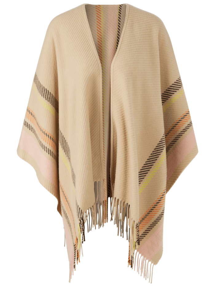Marc-Cain-Collections-Fringed-Cream-Cape-Poncho VC 14.02 W66 COL 116-of-baslow