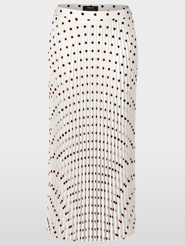 Marc Cain Collections Skirts 1 Marc Cain Collections Maxi Pleated Skirt With Polka Dot Print YC 71.15 W28 COL 110 izzi-of-baslow