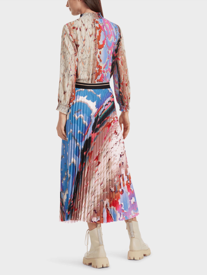 Marc Cain Collections Colourful Printed Pleated Skirt VC 71.04 W43 COL 321 izzi-of-baslow