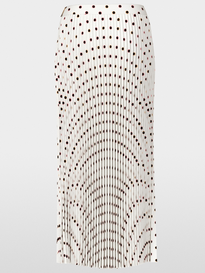 Marc Cain Collections Skirts Marc Cain Collections Maxi Pleated Skirt With Polka Dot Print YC 71.15 W28 COL 110 izzi-of-baslow