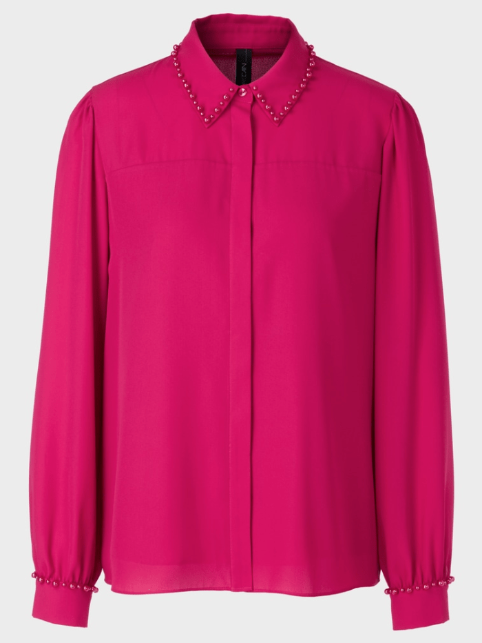 Marc-Cain-Collections-Shirt-Blouse-With-Pearls-In-Fuchsia-Pink WC 51.46 W90 COL 267 izzi-of-baslow