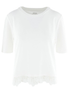 Marc Cain Collections Tops 1 Marc Cain Collections T Shirt Top With Delicate Lace In Off White YC 48.36 J14 COL 110 izzi-of-baslow