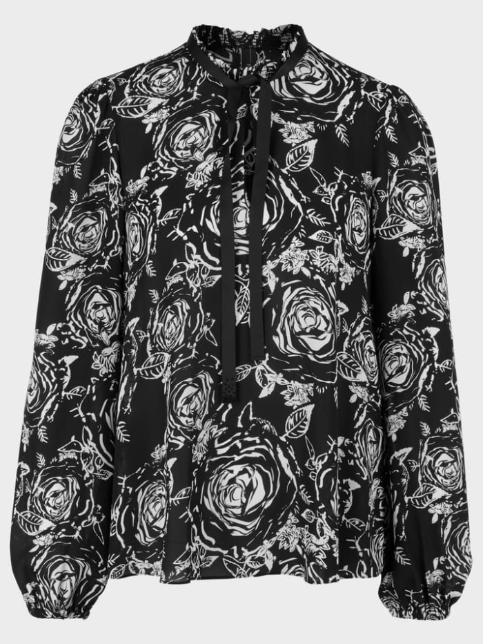 Marc-Cain-Collections-Rethink-Together-Black-And-White-Blouse VC 51.32 W17 COL 910 izzi-of-baslow