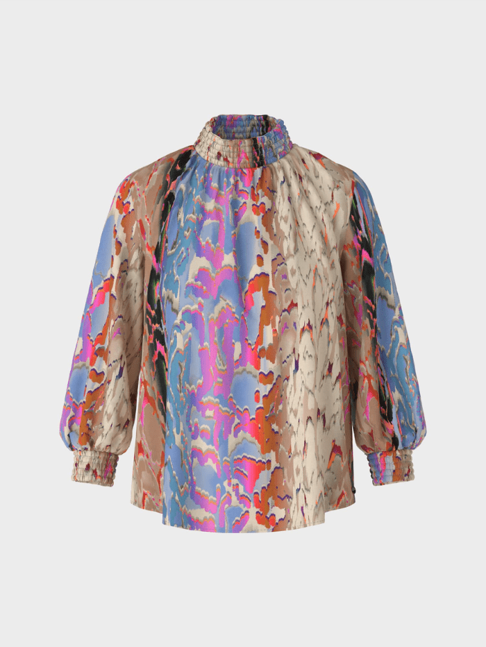 Marc Cain Collections Tops Marc Cain Collections Colourful Print Blouse VC 51.09 W41 COL 321 izzi-of-baslow